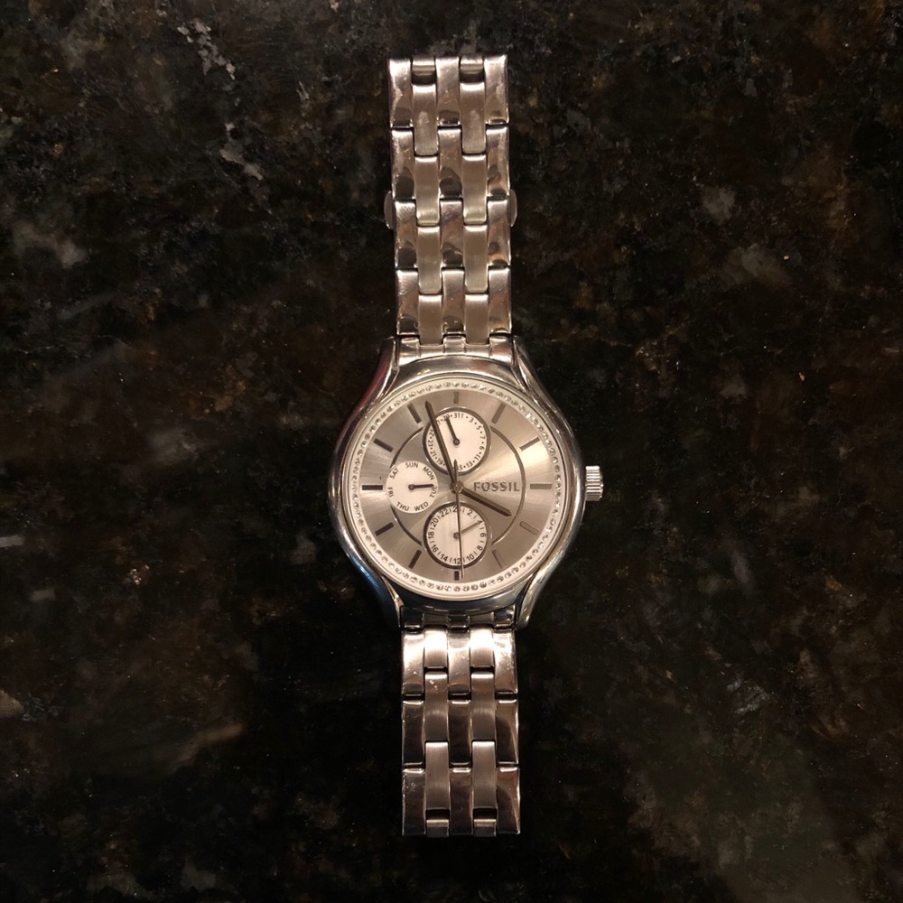 Silver Fossil Watch - women’s